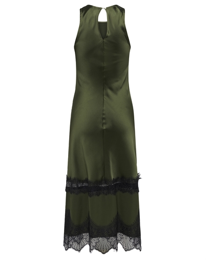 Only - ONLIndona Long Lace Satin Kjole - Forest Night
